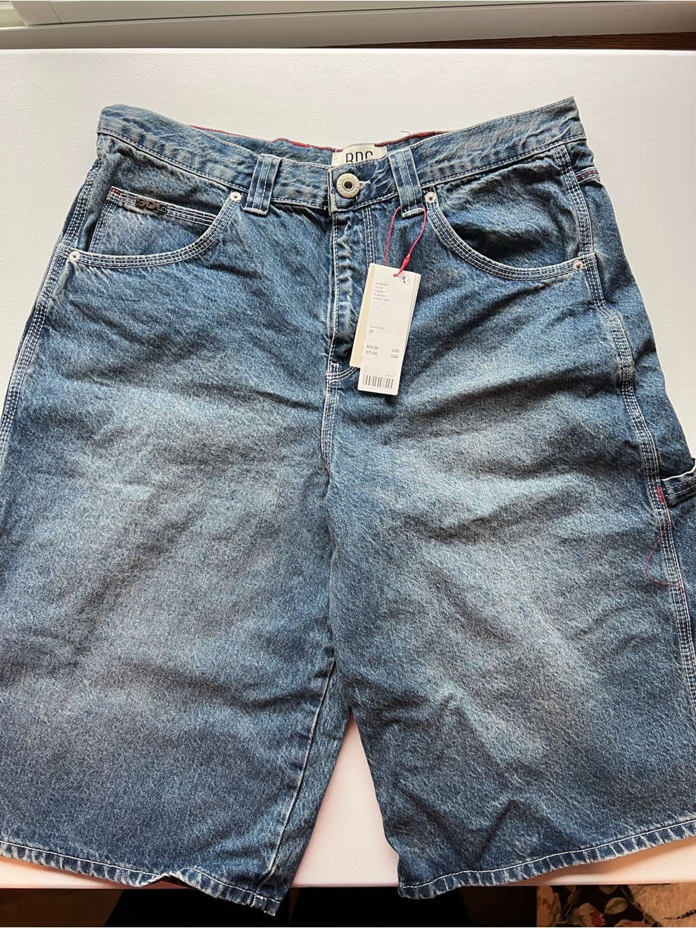 BDG Light Blue Relaxed Denim Shorts